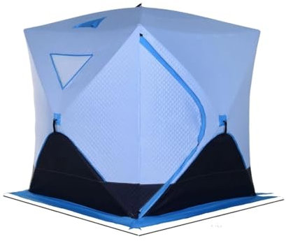 Eisfischerzelt Angelzelt, Campingzelt, tragbares Pop-up-EIS-Angelzelt, Outdoor-Winter-Angelzelt, Baumwolle warm und dick biwakzelt(Blue)