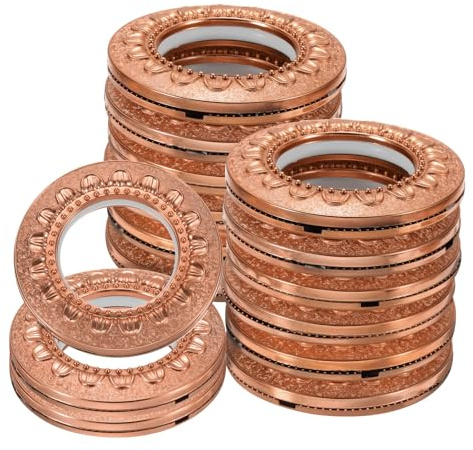 QUARKZMAN 16pz Occhielli per Tende, 1-5/7 (42 mm) ID Modello Pannelli Tende Finestre Anelli Occhielli Scorrevoli a Basso Rumore per Bastone Tende Casa, Oro Rosa