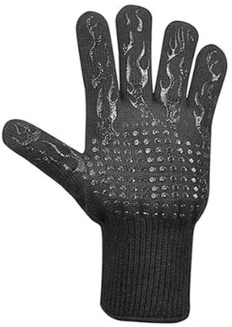 Barbecue-Handschuhe Multifunktions-Mikrowellenofen-Handschuhe, hohe Temperaturbeständigkeit, Grillhandschuhe, 800 Grad, rutschfeste Wärmeisolierung, Backhandschuh Zum Backen, Kochen(Black 1PCS)