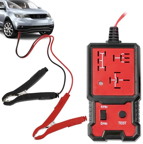 Kfz-Relaistester, 12/24 Volt Auto Relais Tester, 12V Elektronischer Relaistester, Professioneller tragbarer Relaistester mit Clips, Autodiagnosewerkzeug für Industrieanlagen, Gute Leistung