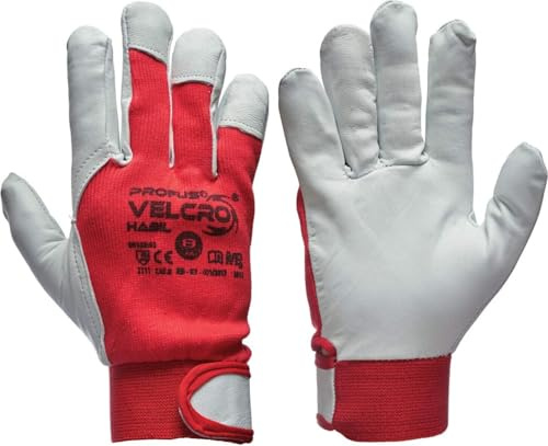 Marel 12 Paar Leder-Arbeitshandschuhe Montagehandschuh Mechanikerhandschuhe(VELCRO-12) (9)