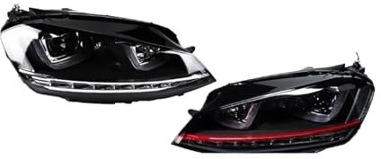 CBXPXVXP Auto kompatibel for VW Golf 7 GTI 2013–2017 Scheinwerfer DRL 12 V H7 Bi Xenon Lampen Nebelscheinwerfer Werkzeuge 2 Stück MK7 TSI Autozubehör(SLIVER)
