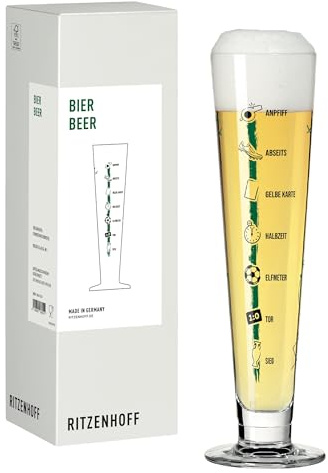 RITZENHOFF 8161001 Verre à bière 330 ml Série Football avec motif scène n° 1 Noir/vert Fabriqué en Allemagne
