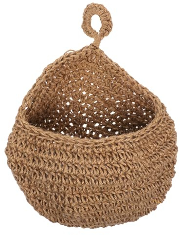 MUCKLILY Wandkorb Bohemian Hängekorb für Obst und Gemüse Multifunktionale Aufbewahrung aus Jute für Küche Restaurant und Zuhause Teardrop-design mit Großer Kapazität