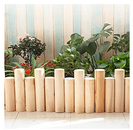 BTYQKZVPM Bordure da giardino in legno, Ringhiera decorativa flessibile for cortile, bordatura fai da te for esterni(Wood Colour,90x50cm)