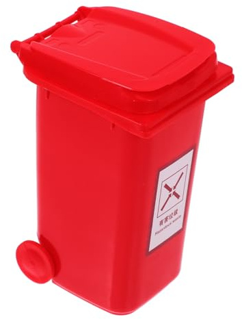 AKOOSY Cubo de Basura Pequeño de Pp Rojo para Hogar y Escritorio | Diseño Simple y Multifuncional, Tamaño Compacto para Encimera, Uso Prolongado Construcción Bien Hecha