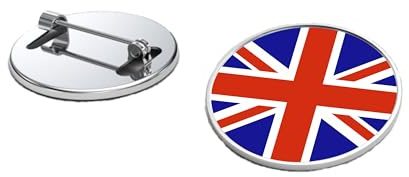Union Jack Round Badge, 25mm Diameter, Pack of 6
