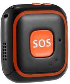 Bouton SOS GSM GPRS GPS for Personnes âgées, Alarme d'urgence V28, Suivi en Temps réel, Conversation bidirectionnelle, Soins aux(Black)