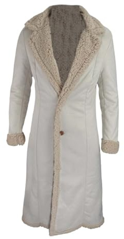 Generisch Cappotto lungo da donna effetto camoscio con fodera in pelliccia sintetica - Elegante cappotto invernale con collo a rever | Lussuoso e caldo cappotto in imitazione pelliccia di agnello, S