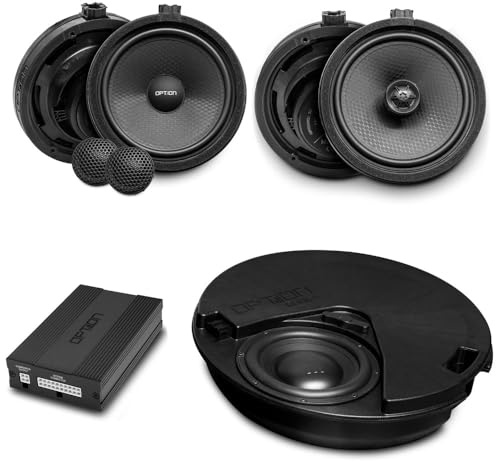 Alternativ ljudsystem V1 kompatibel med Suzuki Swift (6. generationen, 1:a Facelift) årsmodell 2020-2024 – Plug & Play DSP-förstärkare med reservhjulssubwoofer, främre och bakre högtalarsystem