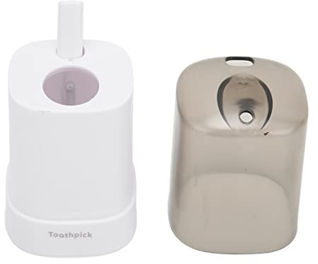 TOPINCN Soporte para Palillos de Dientes, Esquinas Redondeadas, Compacto, Limpio para Oficina, Club, Caja Silenciosa de Material PP para Palillos de Dientes (WHITE)