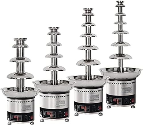 Chocolate Fondue Fountain, Commercial Electric Chocolate Fountain Fondue Waterfall Machine/Automatic Chocolate Melter Warmer Heater for Party Wedding Birthday Christmas(4 Tiers)