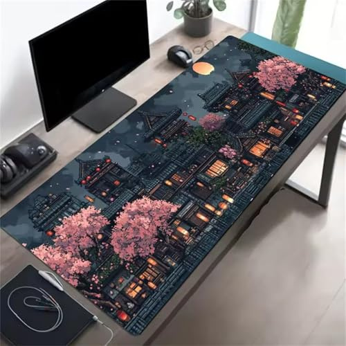 Tainrun Alfombrilla De Ratón Gaming Grande, 1000x500mm Alfombrilla Escritorio XXL Mejora la Precisión y la Velocidad, con Base de Goma Antideslizante Mousepad para PC y Portátil (Hermoso Pueblo)