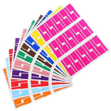 WEKAMOS Etiquetas para Cables de Red P Tipo 300 Unidades Multicolor Resistentes al Desgarro para Identificación E Impresión Organización de Cables Oficina y Uso Profesional