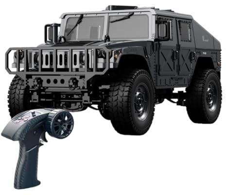 Zyllith Nitkeep 1/14 Hummer Crawler 4WD RC Car, Highly Detailed, Working Steering, LED Lights, Winch Ready, Off-Road Climbing Vehicle for Adults & Collectors 14+(Black)