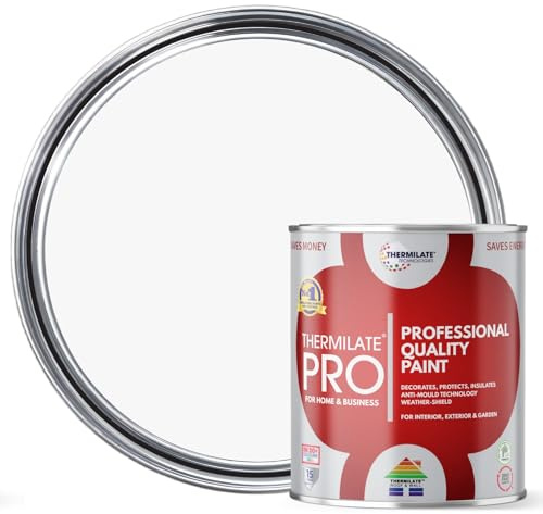 Thermilate PRO FLEX Interior & Exterior Paint - Professional Multi-Surface Paint & Primer for All Walls, Wood, Furniture, Kitchen Cupboards & Garden | All-in-One - Ultra White - 2.5L - Satin