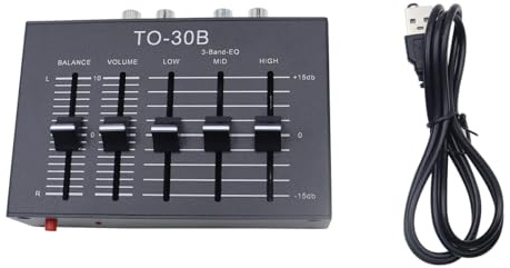 Ticha Controlador de equilibrio de audio estéreo, preamplificador equilibrado de tres etapas de alta frecuencia media y baja para equilibrio de canal y control de volumen