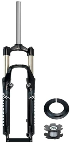 LHHL 26'' Fahrrad Federgabel V-Bremse Scheibenbremse Fahrradgabel 26 Zoll Mountainbike Spring Mechanische Gabel 28.6mm Straight Steerer Vorderradgabel Federweg 110mm ， QR 9x100mm