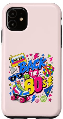 Back to 80s Nostalgia Roller Skate Boombox Cassette années 80 Coque pour iPhone 11