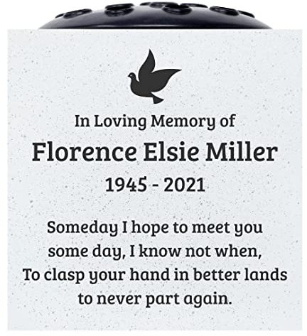 Angraves Personalised Dove of Peace Customised Memorial Graveside Flower Rose Bowl Vase Pot
