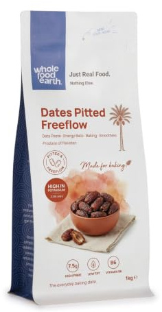 Wholefood Earth Dattes dénoyautées en vrac - Sans OGM - Naturelles - Véganes - Sans produits laitiers - Sans sucre ajouté - 1 kg