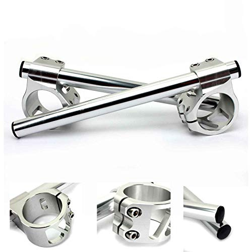 TARAZON CNC 46mm Motorrad Aluminium Lenkerstummel Stummellenker für KAWASAKI ZX-6R ZX-9R ZRX 1100 1200 für SUZUKI SV 1000 7/8 22mm Silber