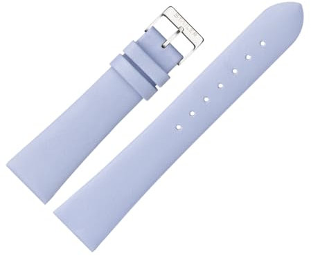 Stailer | Uhrenarmband aus echtem Leder | Lederarmband mit Edelstahl Metall Schließe |18mm (M)|18 mm (M)| Blau | Für Damen