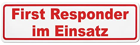 Magnetschild First Responder im Einsatz | Schild magnetisch | lieferbar in zwei Größen (35 x 10 cm)