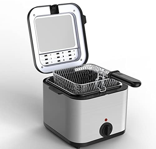 2.5l Deep Fat Fryer Easy Clean Chip Fryer Basket Non Stick Pan Safe Basket Handle Adjustable Temperature Controls Easy Clean