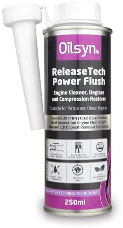 Oilsyn ReleaseTech Power Flush Diesel & Petrol Engine Cleaner 250ml | Next Generation Multi-Cleaning Technology with Ester and Friction Modifier for Safe and Rapid Compression Restoration