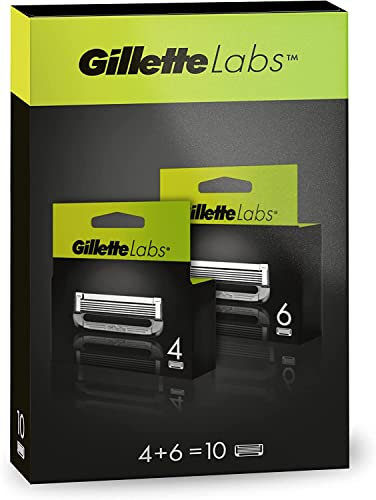 Gillettelabs avec Barre Exfoliante, 10 Recharges de Lames, Pack 6 + 4 Lames, pour Homme de Gillette