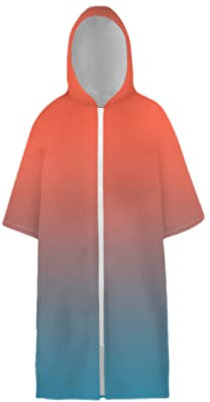 INDIRAN Surfing Regenponcho, Mit Reißverschluss Strand Tauchen Schwimmen Surfen Umkleide Bademantel Erwachsene Jugendliche Umkleidekabine mit Kapuze Handtuch