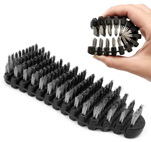 Barbell Cleaning Brush Scrubber for Training Strength Weight Bar Care Rescue, Rust Chalk Remover, Hard Knurling Steel Wire Bristle, Power Cleaner Kit Supplies Accessories for Athletic Gym Maintenance
