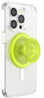 PopSockets Phone Grip for MagSafe, Magnetic Holder, Phone Stand, Neon Green - Chartreuly Translucent