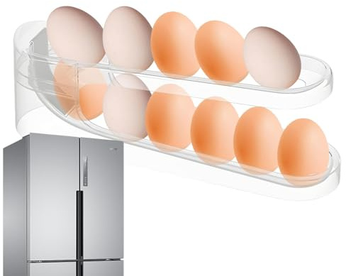 Automatischer Eierroller, Eierhalter für den Kühlschrank - 2-lagige Eierrolle für den Kühlschrank - Eierhalter für den Kühlschrank - Eier-Organizer, Eierbox, Roll-Eierspender für Organe