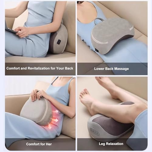 Coussin Massage Shiatsu, Masseur Cervical 3 Vitesses avec 20 Points de Massage et 2 Niveaux de Chaleur pour le Cou, le Dos, les Jambes, les Épaules, Tous