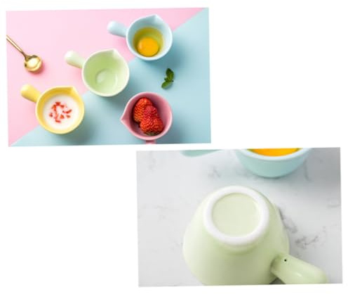 COLLBATH Pentolino Latte Ceramica con Manico Mini Pentola Multifunzionale per Gas Microonde e Forno Piccola Casseruola Resistente Alte Temperature Rosa