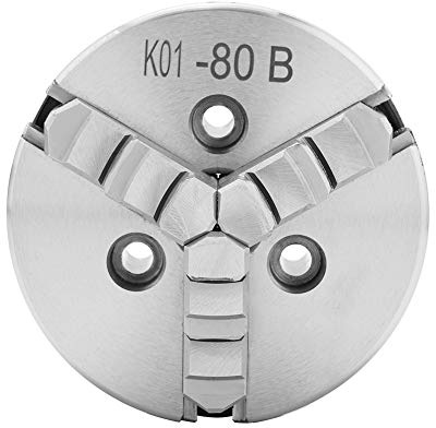 Haofy Mandril de Torno, Mandril Autocentrante de Alta Precisión, 3 Mordazas para Torno de Metal, Juego de Manual de 80mm de Diámetro para Máquinas Herramientas de