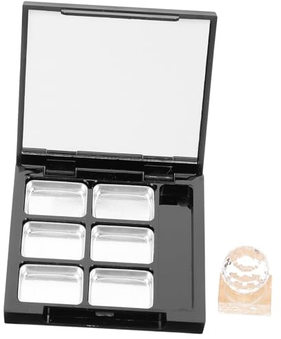 FUOYLOO Leere Kosmetik Döschen mit Deckel aus Kunststoff und Aluminium Nachfüllbare Aufbewahrungsplatte mit Neun Fächern für Make-up und Kosmetikartikel