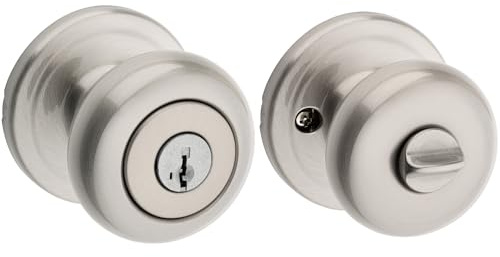 Kwikset Juno Türknauf mit Schlüssel, antimikrobieller Microban-Schutz mit SmartKey-Sicherheit, satiniertes Nickel 2