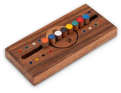 LOGOPLAY Geheim-Code - Schiebespiel - Denkspiel - Knobelspiel - Geduldspiel aus Holz mit 2 Spielvarianten