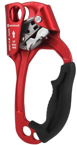 NewDoar UIAA & CE Certified Hand Ascender Rock Climbing Tree Arborist Rappelling Gear Equipment Rope Clamp for 8~12MM Rope(Red)