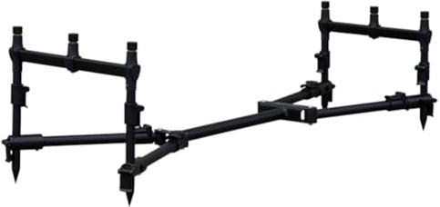 Prologic Rutenhalter zum Karpfenangeln - Aluminium, 3 Ruten, Schwarz, Modern, Bodenmontage, Verstellbar, Ausziehbare Beine, Buzzer Bars, 1,7 kg