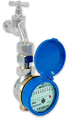 Wasser-Geräte GmbH Zapfhahnzähler Kaltwasser, Länge 110mm, 3/4'' Anschlussgewinde