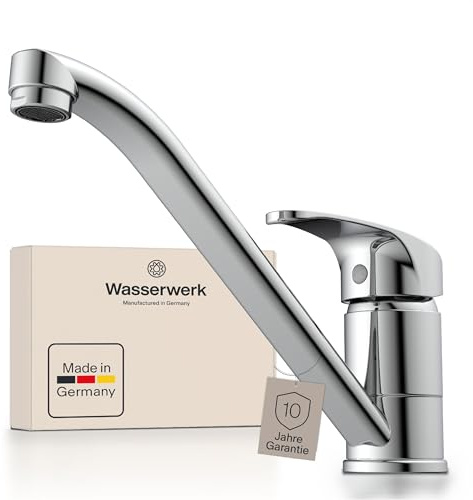 Küchenarmatur WK8 | Wasserhahn Küche | Armatur Spültisch | Mischbatterie für die Küche | Spültischarmatur mit Einhebelmischer | Made in Germany | Chrom