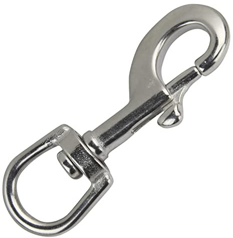 DERING Karabiner Haken mit Drehgelenk 4x80 mm 1 Stück Edelstahl Wirbelkarabiner