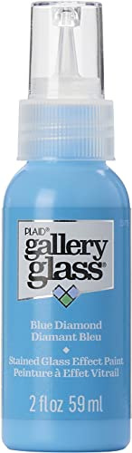 Gallery Glass, Blue Diamond Stained Glass 2 fl oz Brilliant Smooth Finish Paint, Perfect for Easy to Apply DIY Arts and Crafts, 19776
