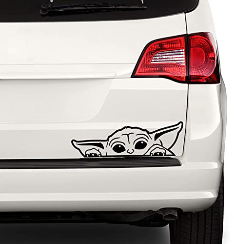 Aufkleber Auto Baby Yoda Spähen Autoaufkleber für Autos LKW Fenster Stoßstange Laptop (7x22cm, 2 Stücke)