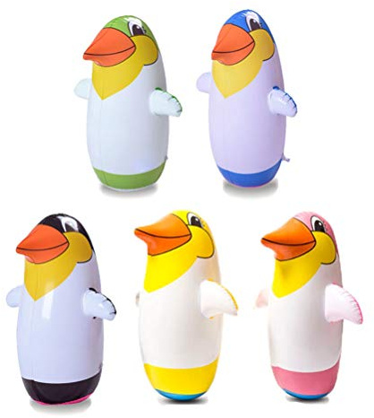Aufblasbares Pinguin-Glas Spielzeug, Schwimmendes Schwimmbad Spielzeug Pädagogisches Spielzeug mit Ballon Tier Pinguin Outdoor Sport, 22cm