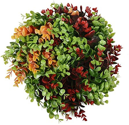Künstliche Blumen künstlicher bunter Eukalyptus-Blumenkranz 35 cm hängender Türkranz runder Kranz